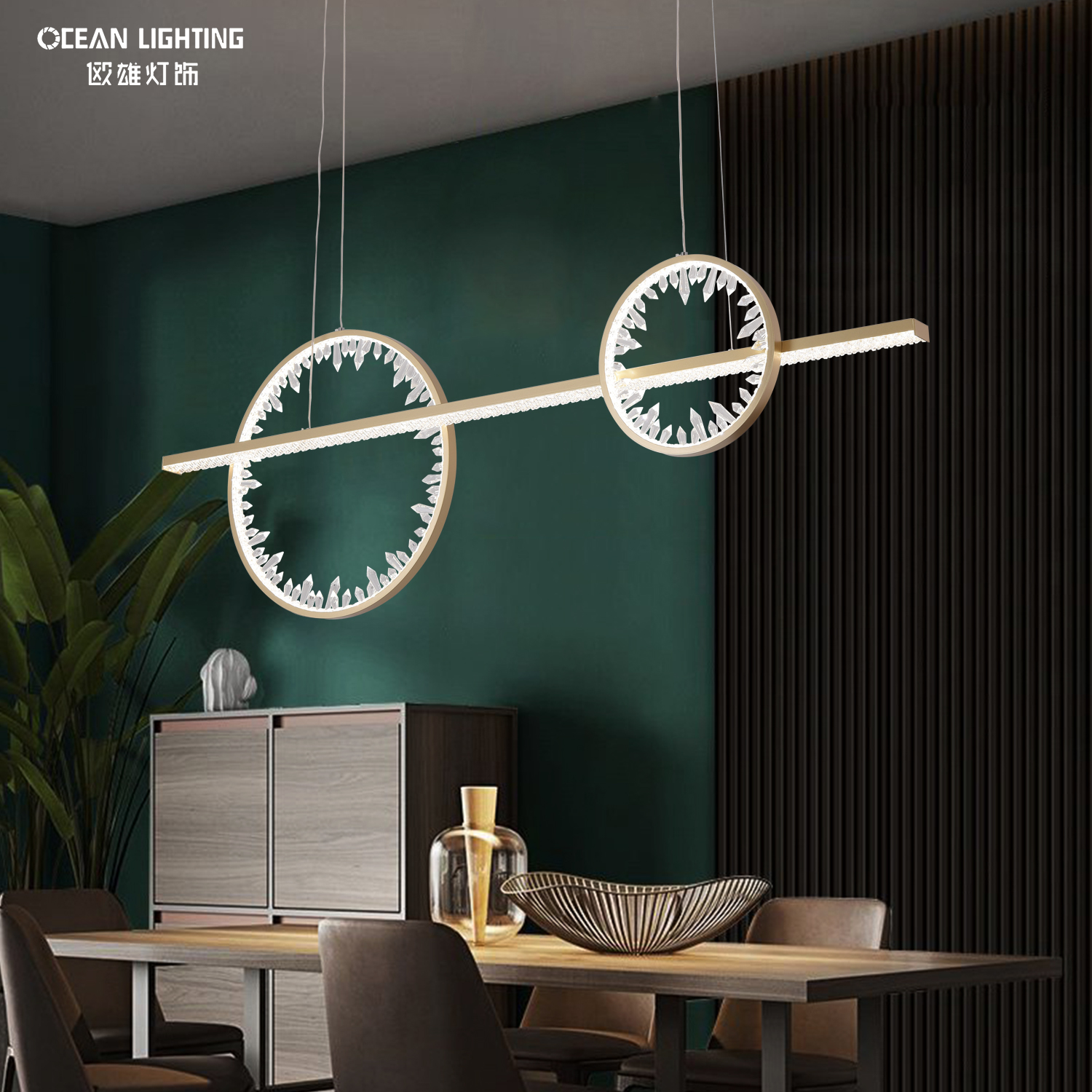 OCEAN LAMP Pendant light LED luxury modern crystal chandelier for kitchen island