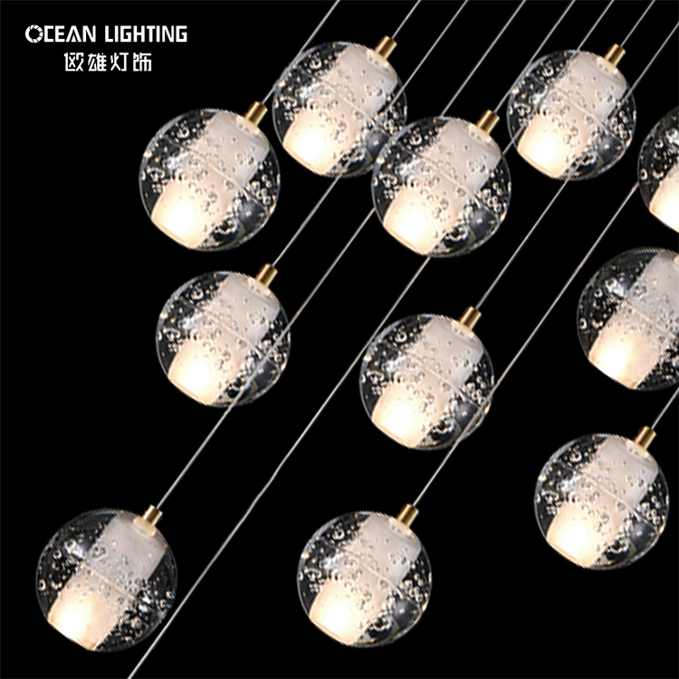 Custom Design Dining Contemporary Decorative Lighting Fixture Ceiling Lights Crystals Bubbling Ball Chandelier