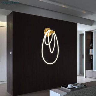 Custom Decorate Luxury Fixture Gold Metal Bedside Wall Led Corner Simple Design Indoor Modern Wall Lights for Hotel