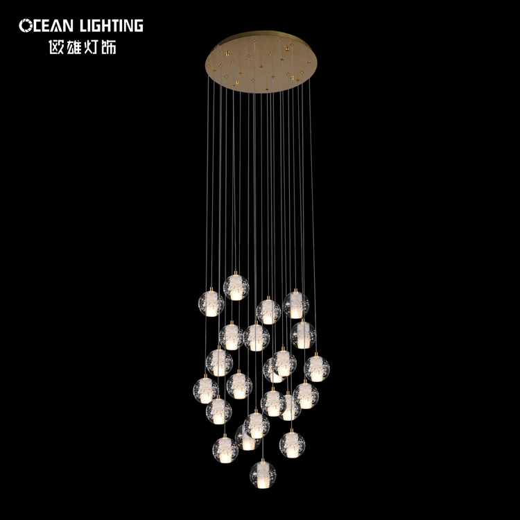 Modern fashion simple luxury K9 clear Crystal Ceiling Lighting Chandelier
