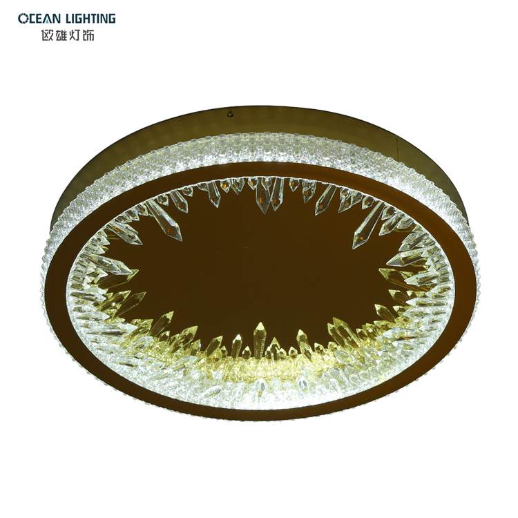 Ocean Lighting Morden Home Decorative Luxury Golden Crystal Ceiling Light