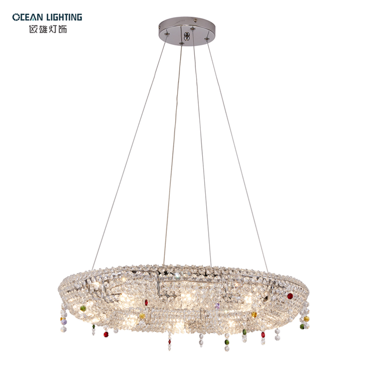 Ocean Lighting Luxury Modern Stainless Steel Cristal Lamp Decoration Chandelier 