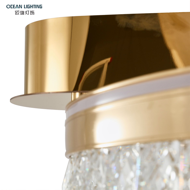 Ocean Lighting Modern crystal round ceiling lamp