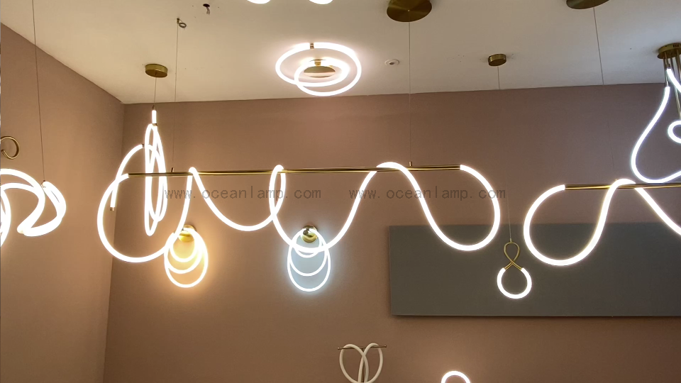 Long Innovation Silicone Line DIY Modelling Postmodern Popular Simplify Style Indoor Pendant Light 