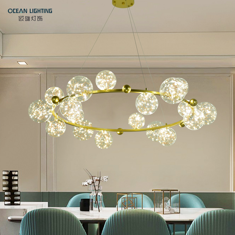 Ocean Lighting Hanging Home Decoration Lamp Ceiling Crystal Chandelier Pendant Lights 