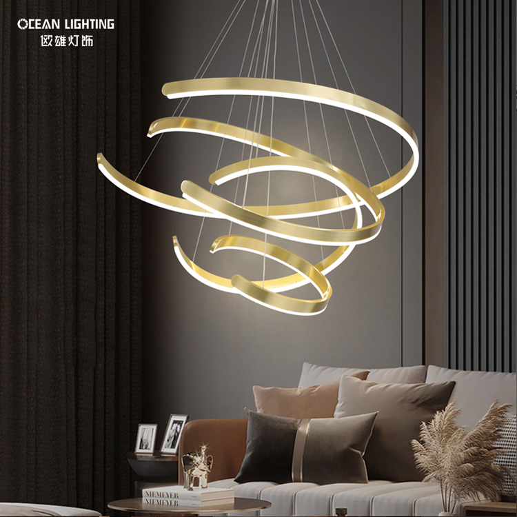 Ocean Lighting LED Silicone Luxury Living Room Copper Pendant Light