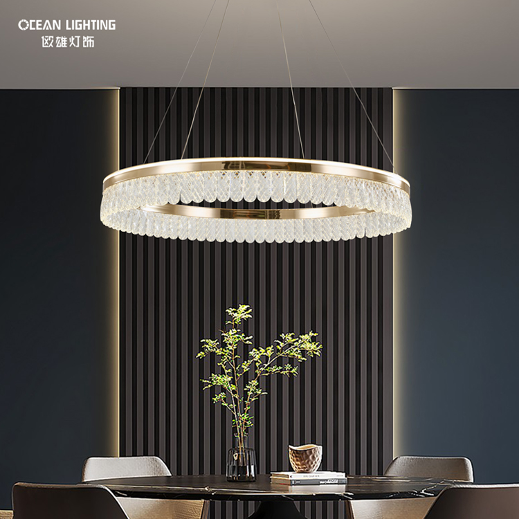 Ocean Lighting Modern Living Room Hanging Light Luxury Crystal Pendant Lamp 