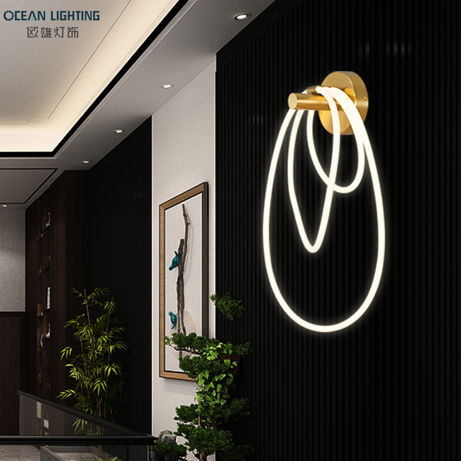Custom Decorate Luxury Fixture Gold Metal Bedside Wall Led Corner Simple Design Indoor Modern Wall Lights for Hotel