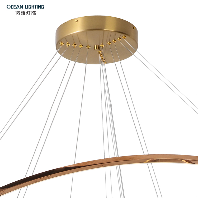Ocean Lighting LED Modern Ring Decorative Gold Pendant Light