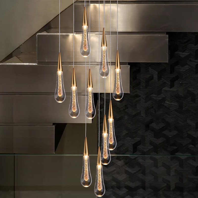 Modern Decorative Ceiling Luxury Pendant Lights Bronze K9 Crystal Led Chandelier