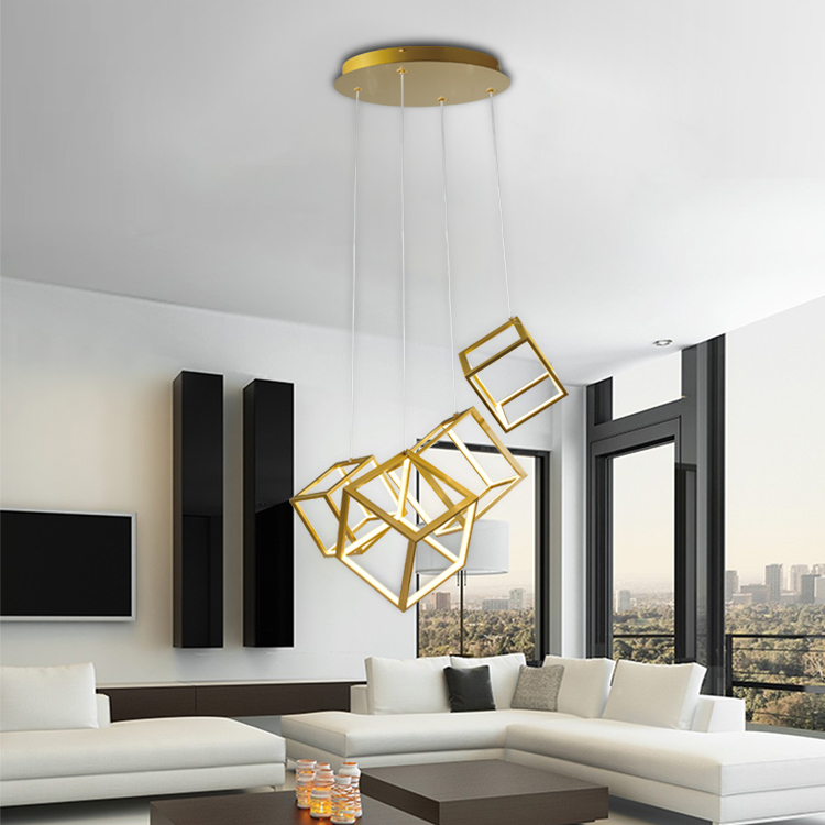  Modern Pendant Light with square Lights LED Adjustable Chandelier Ceiling Light Fixture for Dining Room Bedroom Living Room