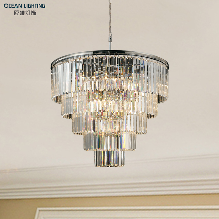 Modern Hanging Chrome Chinese K9 crystal Chandelier for Indoor Lighting