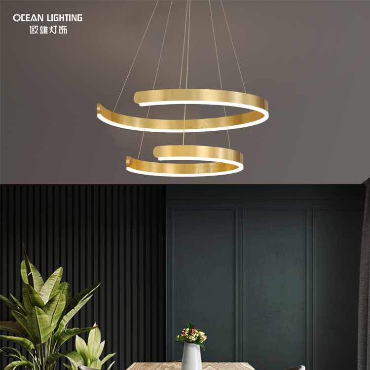 Ocean Lighting LED Silicone Luxury Copper Indoor Lamp Pendant Light