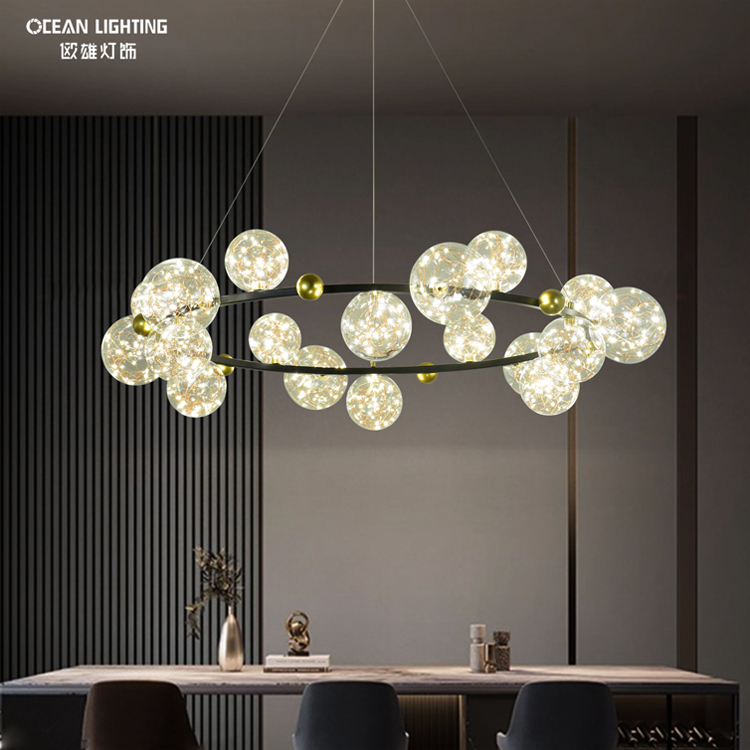 Ocean Lighting Gold Led Crystal Chandeliers Hanging Design for Living Room